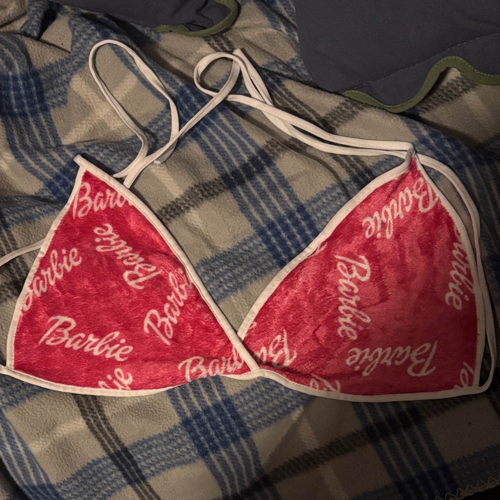 Barbie Pink Triangle Fuzzy Top